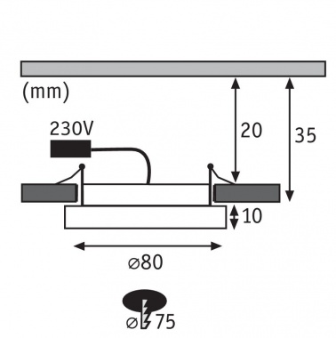 Vestavné bodové svítidlo 230V P 92948-1