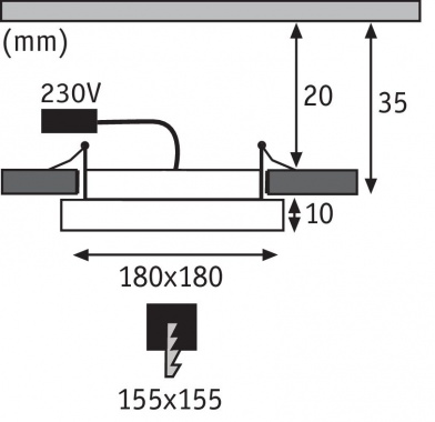 Vestavné bodové svítidlo 230V P 92949-1