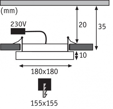 Vestavné bodové svítidlo 230V P 92949-1