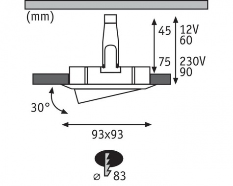 Vestavné bodové svítidlo 230V  P 93664-6