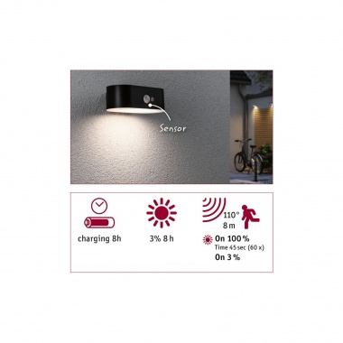 Venkovní svítidlo nástěnné LED  P 94571 s čidlem-7