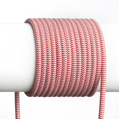 FIT textilní kabel 3X0,75 1bm červená/bílá-2