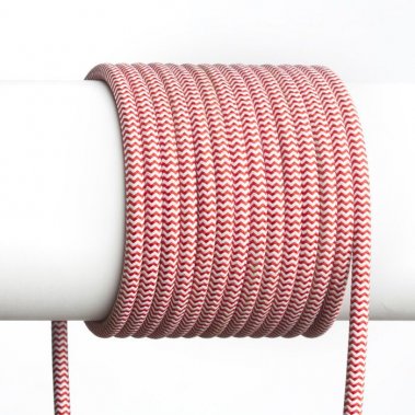 FIT textilní kabel 3X0,75 1bm červená/bílá-3
