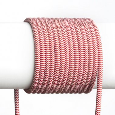 FIT textilní kabel 3X0,75 1bm červená/bílá-3