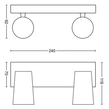 Přisazené bodové svítidlo LED 50572/31/PN-3