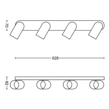 Přisazené bodové svítidlo LED 50584/30/PN-3